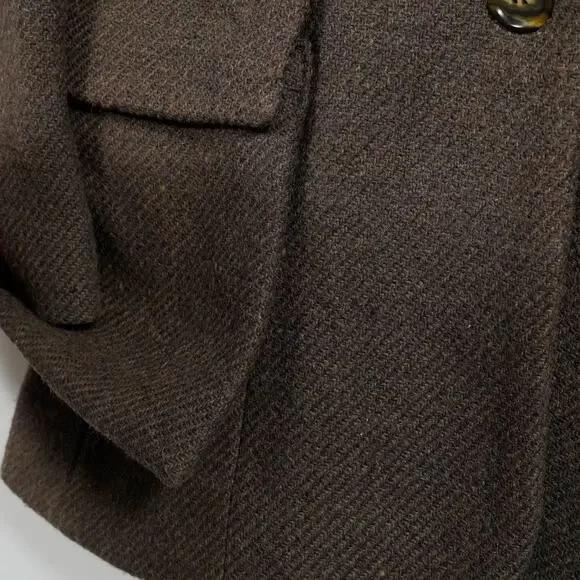 Vintage Women’s Wool Blazer Brown Union Made USA Size 10 Tailored Fit - Picture 7 of 13